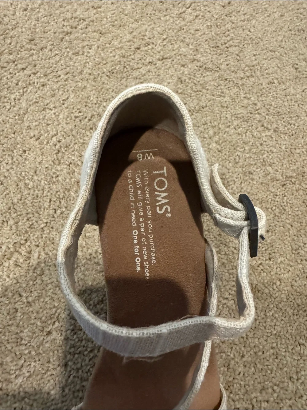 TOMS Cream Cross-Strap Ankle Strap Sandals - Picture 5 of 7